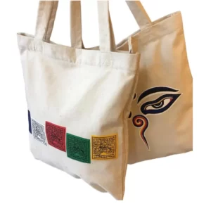 Light Grey Tote Bag Hand Design